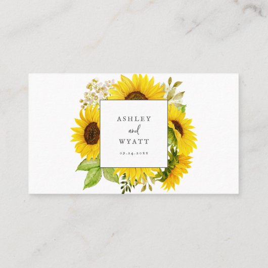 カントリーサンフラワーフラット結婚ズ座席表 プレイスカード (裏面)