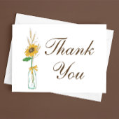 カントリーサンフラワーフローラあり素朴ま結婚す サンキューカード