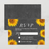 カントリーサンフラワーフローラシャルボードウェディングRSVP 出欠カード (正面/裏面)