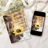 カントリーサンフラワーブーツバブリーバチェロレッテ 招待状