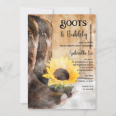 カントリーサンフラワーブーツバブリーバチェロレッテ 招待状 (正面)