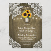 カントリーサンフラワーメイソンジャー結婚式招待状 招待状 (正面/裏面)