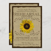 カントリーサンフラワーリハーサルディナー 招待状 (正面/裏面)