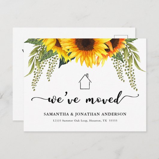 カントリーサンフラワー引っ越しました新住所 ポストカード (正面/裏面)