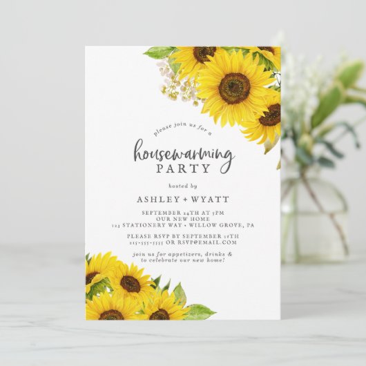 カントリーサンフラワー引っ越し祝いパーティーパーティの招待状 招待状 (スタンド正面)