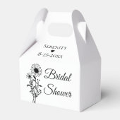 カントリーサンフラワー白黒フローラブライダルシャワー フェイバーボックス (裏面サイド)