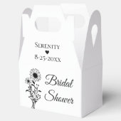 カントリーサンフラワー白黒フローラブライダルシャワー フェイバーボックス (オープン)