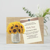 カントリーサンフラワー&メイソンジャールバーラップブライダルシャワー 招待状 (スタンド正面)