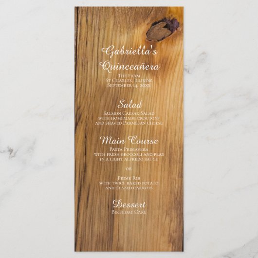 カントリーサンフラワー&レースウェスタンキンセアニラパーティー メニュー (裏面)