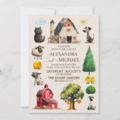 カントリーシエレガントックトレンディーファ結婚ームズ 招待状 (正面)