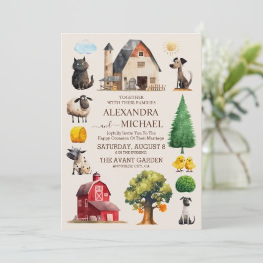 カントリーシエレガントックトレンディーファ結婚ームズ 招待状 (スタンド正面)