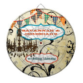 カントリーシックなアクアバンティングヴィンテージシャンデリアダーツ ダーツボード (正面)