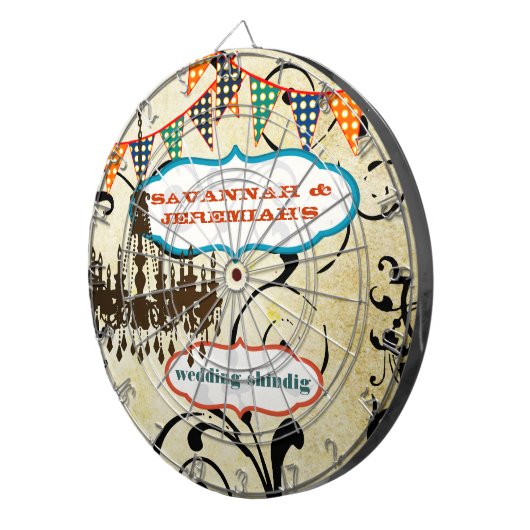 カントリーシックなアクアバンティングヴィンテージシャンデリアダーツ ダーツボード (正面右)