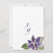 カントリーシックなオレンジ色のホワイトフローラ結婚ズ 招待状 (裏面)