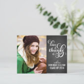 カントリーシックなスクリプト卒業ありがとうポストカード ポストカード (スタンド正面)