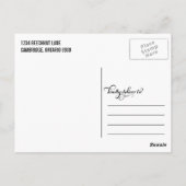 カントリーシックなスクリプト卒業ありがとうポストカード ポストカード (裏面)