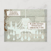 カントリーシックなチョコレートミント素朴日付を保存 案内ポストカード (裏面)