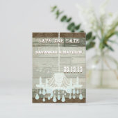 カントリーシックなチョコレートミント素朴日付を保存 案内ポストカード (スタンド正面)