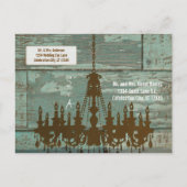 カントリーシックなチョコレートミント素朴日付を保存 案内ポストカード (裏面)