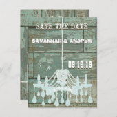 カントリーシックなチョコレートミント素朴日付を保存 案内ポストカード (正面/裏面)