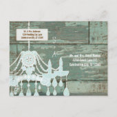 カントリーシックなチョコレートミント素朴日付を保存 案内ポストカード (裏面)