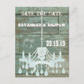 カントリーシックなチョコレートミント素朴日付を保存 案内ポストカード (正面)