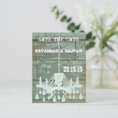 カントリーシックなチョコレートミント素朴日付を保存 案内ポストカード (スタンド正面)