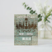 カントリーシックなチョコレートミント素朴日付を保存 案内ポストカード (スタンド正面)