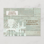 カントリーシックなチョコレートミント素朴日付を保存 案内ポストカード (裏面)