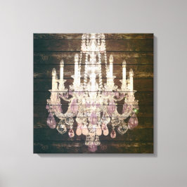 カントリーシックなバーンウッド素朴ヴィンテージシャンデリア キャンバスプリント