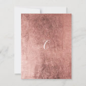 カントリーシックなピンクローズ金ゴールドフローラ卒業 招待状 (裏面)