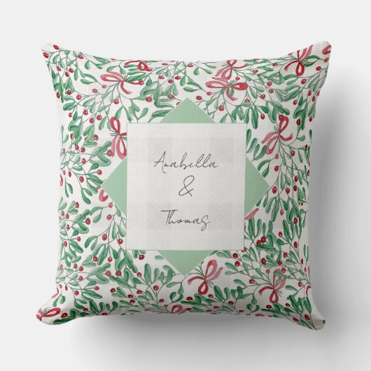 カントリーシックなミスタントウの水の色の手絵を描形 クッション (正面)