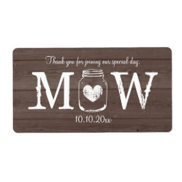 カントリーシックなメイスン結婚ンジャーのウォーターボトルラベル ラベル