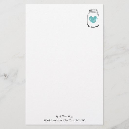 カントリーシックなヴィンテージメイスンジャー文房具紙 便箋 (正面)