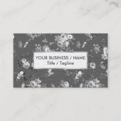 カントリーシックな白いグレーシルバーエレガントフローラ 名刺 (正面)