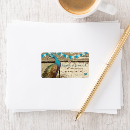 カントリーシックアクアバンティングヴィンテージ孔雀 ラベル (インサイチュ)