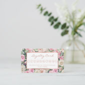 カントリーシックエレガントゲーブルグリーンピンクアイボリーフローラ ロイヤリティカード (スタンド正面)