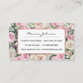 カントリーシックエレガントゲーブルグリーンピンクアイボリーフローラ ロイヤリティカード (裏面)