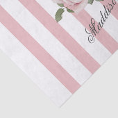 カントリーシックストライプのピンクローズブーケモノグラムの 薄葉紙 (詳細)