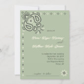 カントリーシックセージモダングリーンウェスタン結婚ズ 招待状 (正面)