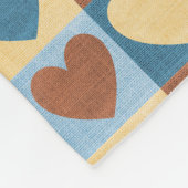 カントリーシックハートパターン フリースブランケット (角)