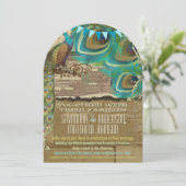 カントリーシックバンティンピーコックヴィンテージオールドウッド 招待状 (スタンド正面)