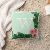 カントリーシックピンクランヌカルスフローラファミリーイニシャル クッション (ブランケット)