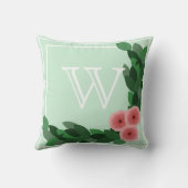 カントリーシックピンクランヌカルスフローラファミリーイニシャル クッション (裏面)