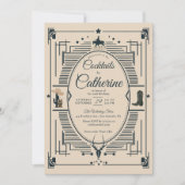 カントリーシックフレームカクテルパーティー50誕生日 招待状 (正面)