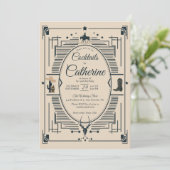 カントリーシックフレームカクテルパーティー50誕生日 招待状 (スタンド正面)