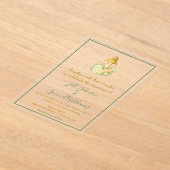 カントリーシックフローラリース結婚ズ アクリル招待状 (レイダウン)