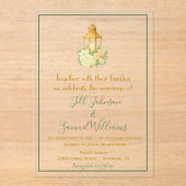 カントリーシックフローラリース結婚ズ アクリル招待状 (正面)