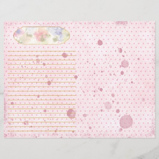 カントリーシックフローラ水玉模様ジャンクジャーナルページ (裏面)