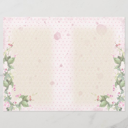 カントリーシックフローラ水玉模様ジャンクジャーナルページ (正面)